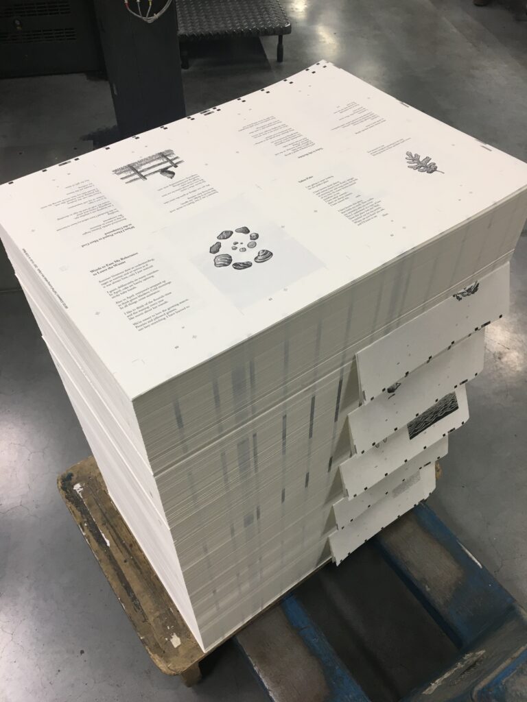 A huge stack of printed pages.