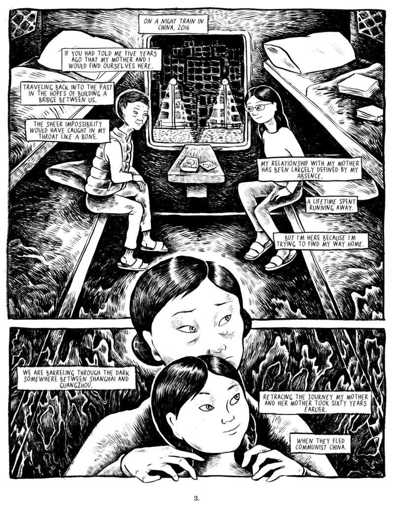 A sample page from the graphic novel Feeding Ghosts.